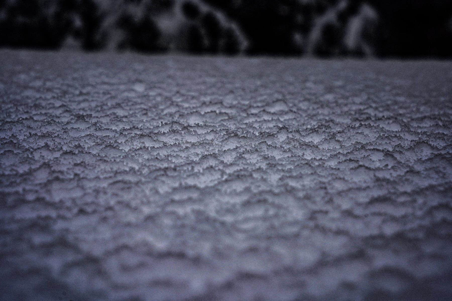 Close-up van een laag sneeuw